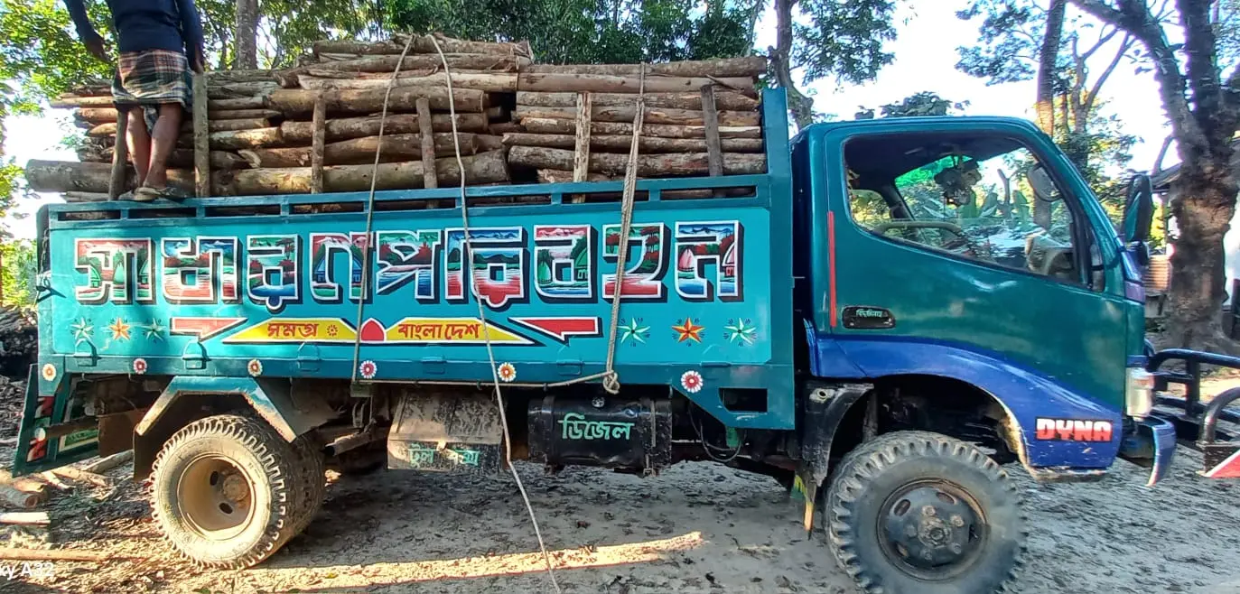 বান্দরবানে বন বিভাগের অভিযানে ট্রাকভর্তি অবৈধ কাঠ জব্দ