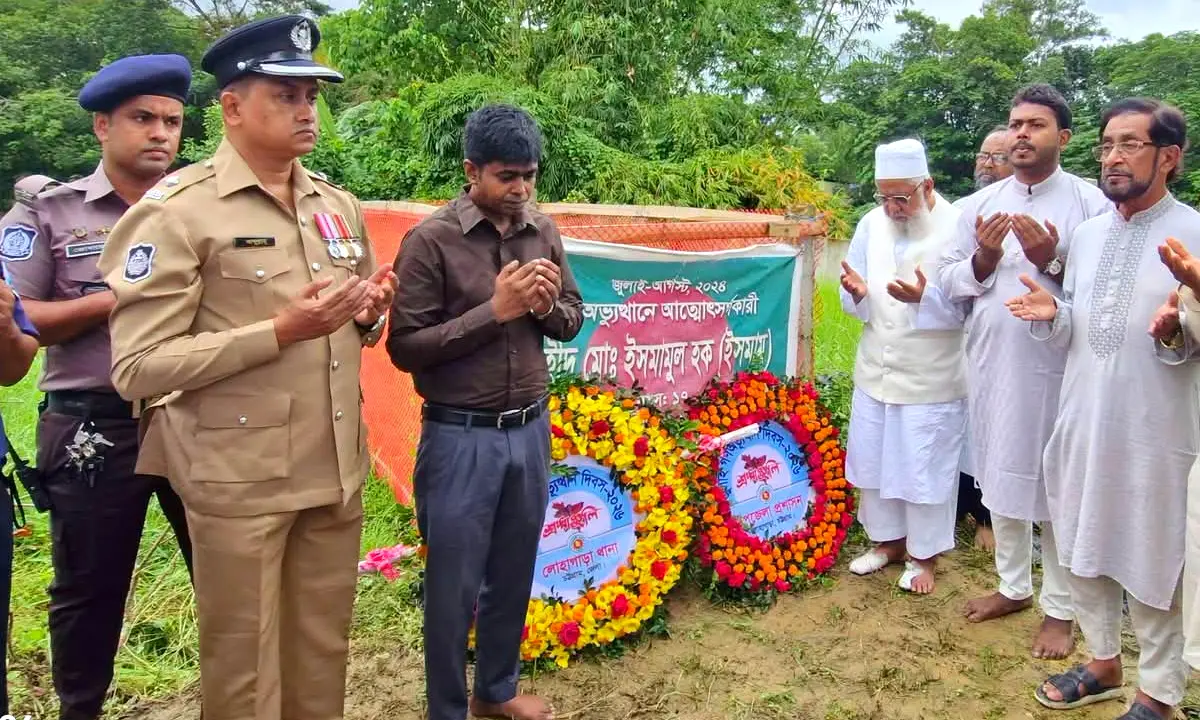 জুলাই গণঅভ্যুত্থান দিবসে শহীদ ইশমামের কবরে শ্রদ্ধা