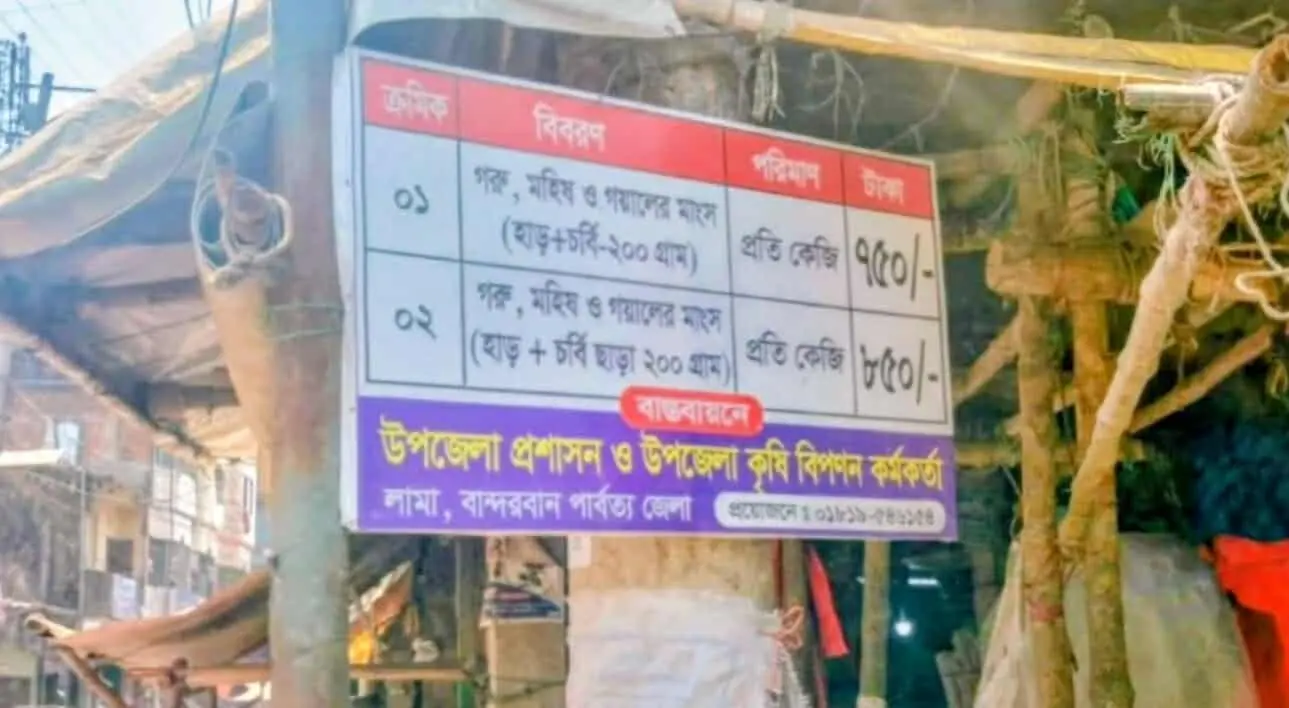লামা বাজারে গরুর মাংস বিক্রি বন্ধ! বিপাকে ক্রেতারা