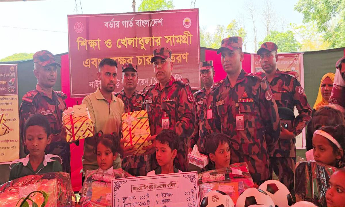 দৌছড়ি সীমান্তে অসহায় মানুষের পাশে ১১ বিজিবি